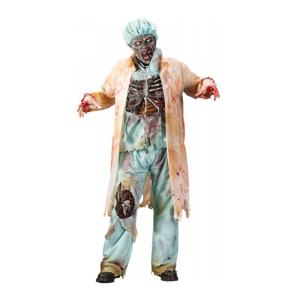 Zombie Doctor costume 8 piece new men size L- XL candy bag scary new